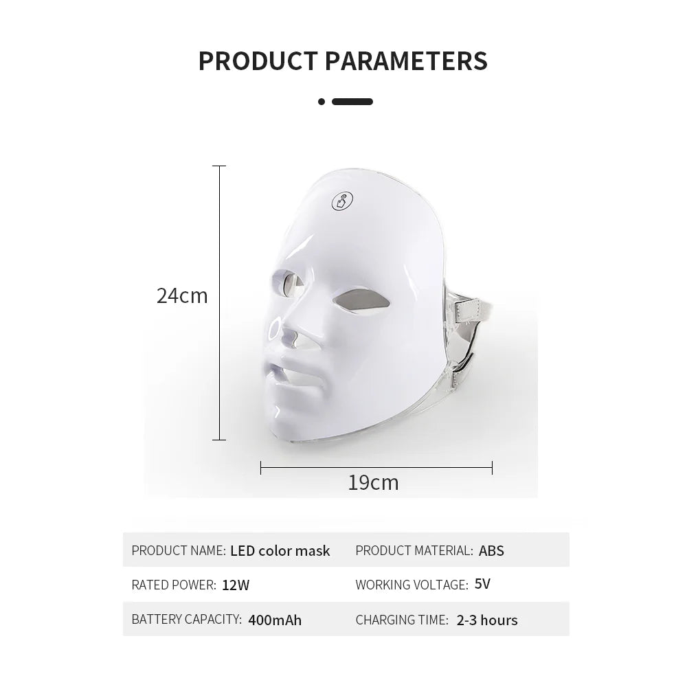 Rechargeable 7 Colours LED Mask